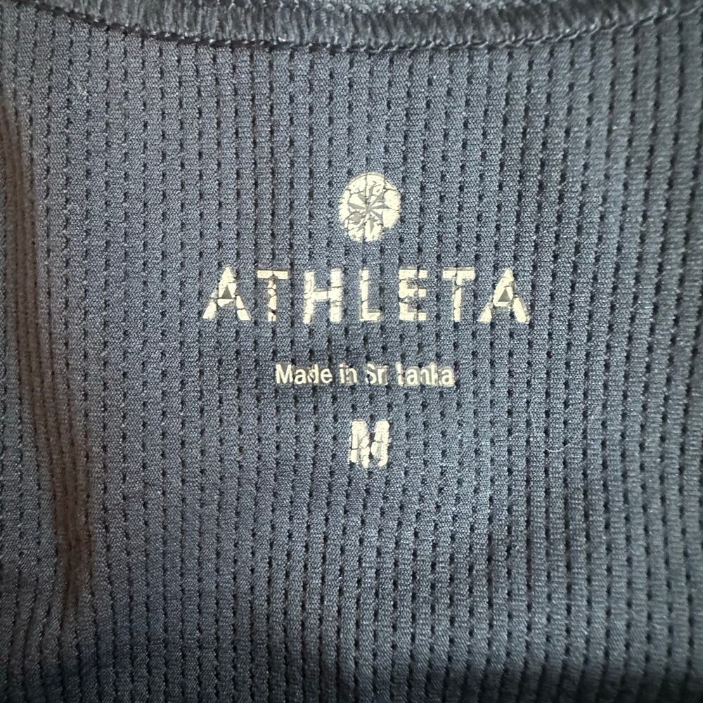 Athleta Navy, Ribbed, Razor Back, Unpadded, Sports Bra- M - Picture 3 of 8